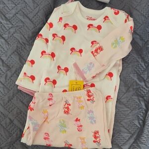 Disney Baby Pajamas Set- Cream and Red